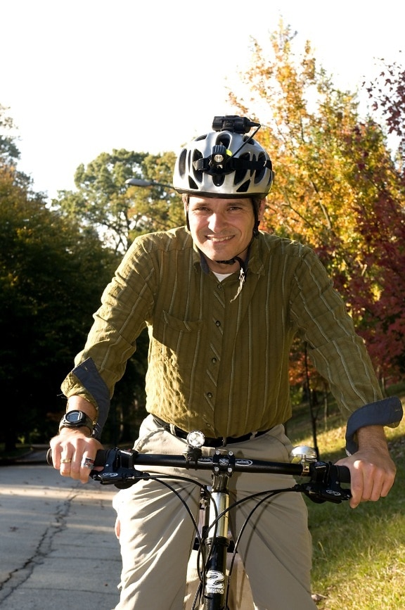 man, bicycling, bike, friendly, roadway