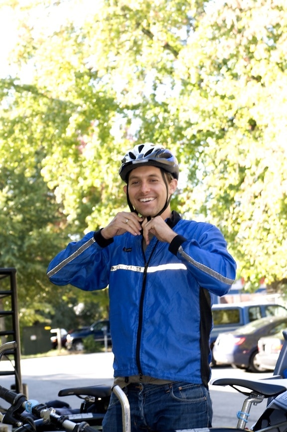 photograph, smile, male, bicyclist