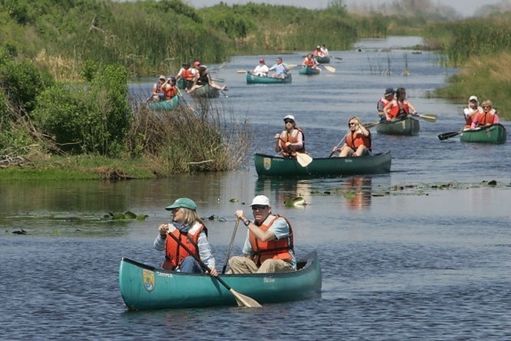group, environmental, education, science, teachers, tour, canoe, lake