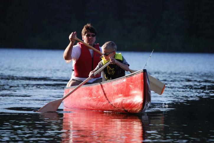 Free picture: man, boy, paddle, canoe