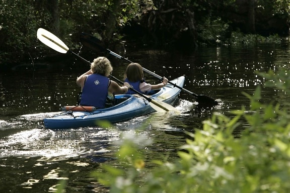 refuge, kayakers, calm, waters