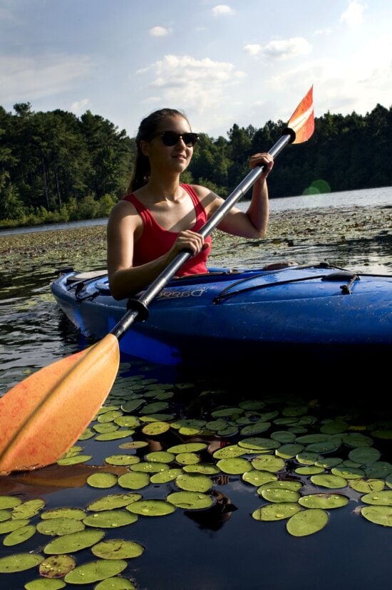 woman, kayaking