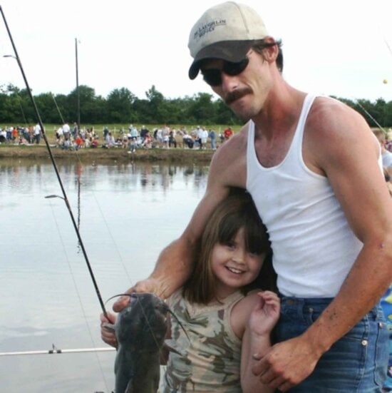 father, daughter, catfish