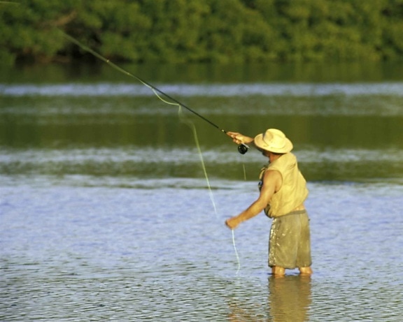 fly, fisher, water, fishing