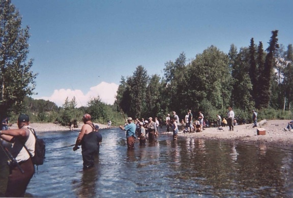 people, combat, fishing, river