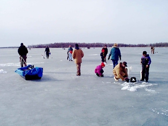 people, ice, recreation, sport, fishing, ice