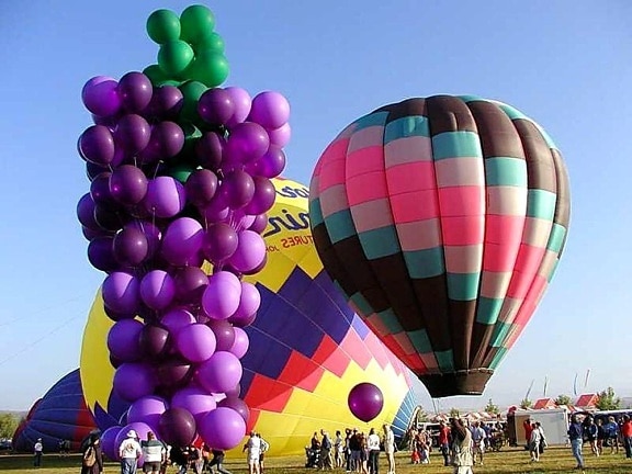 balloons, hot, air, cluster