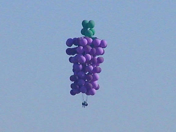 ballonnen, hete lucht, blauwe lucht