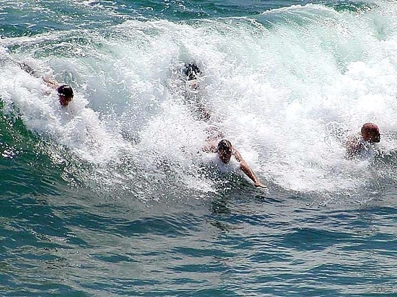 laut, gelombang, bodysurfing