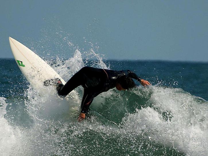 Surfer, melompat, air
