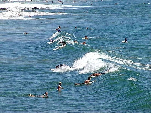 сърфистите, сърфинг, океанът, вълните