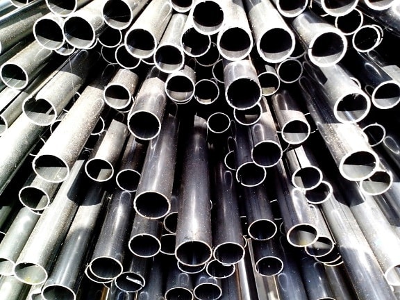 tubos de metal, redondo, novo,