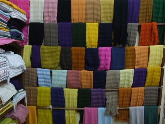 colourful, scarves