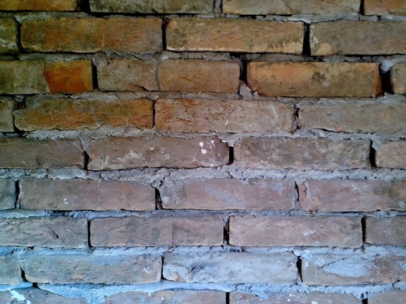 væg, pudsede, gamle mursten
