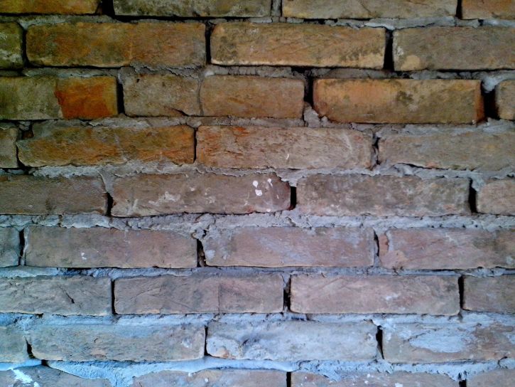 parede, estampada, tijolo velho