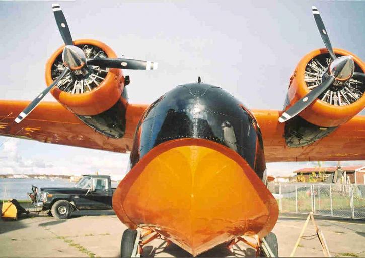 up-close, vliegtuig, front, propellers