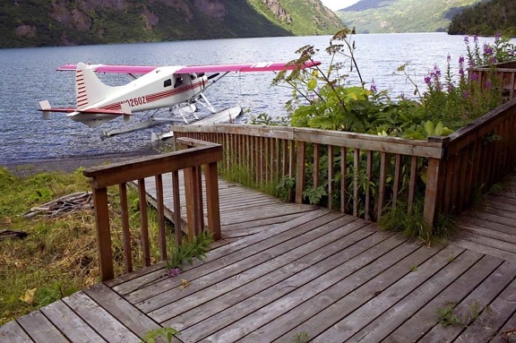 float, samolot, jezioro, kabiny deck