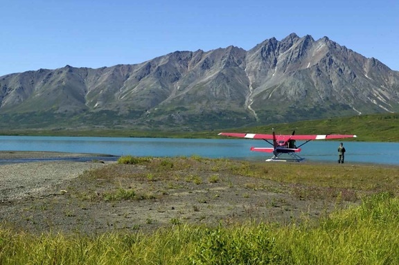 πρόσωπο, περίπτερα, μικρό, αεροπλάνο, λίμνη