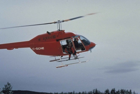 röd, räddning, helikopter