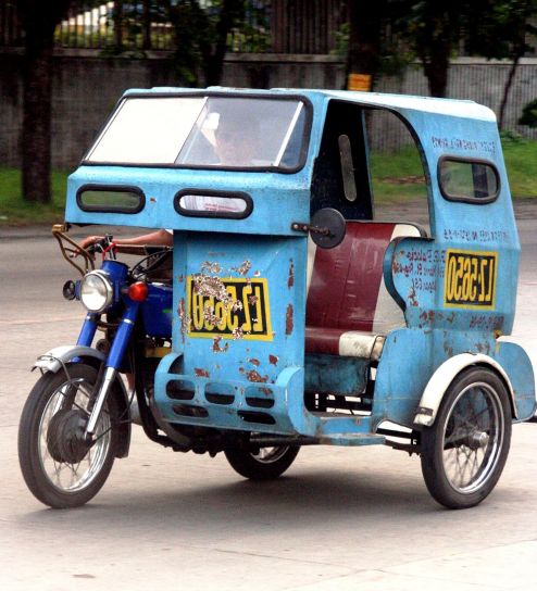 オートバイ, タクシー, フィリピン、低コスト、交通、都市、町の間