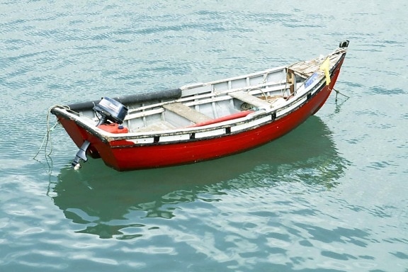 alone, boat, water, surface