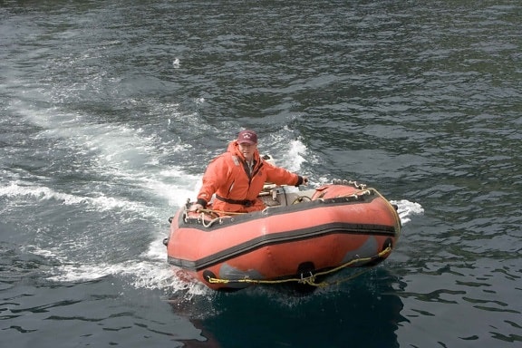 coastguard, employee, boat, skiff