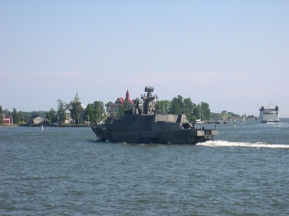 militär, patrull, båt, Helsingfors