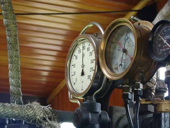 steam, train, gauges