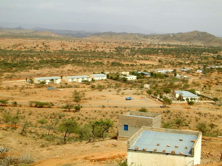 edifícios, aldeia, Eritreia, África