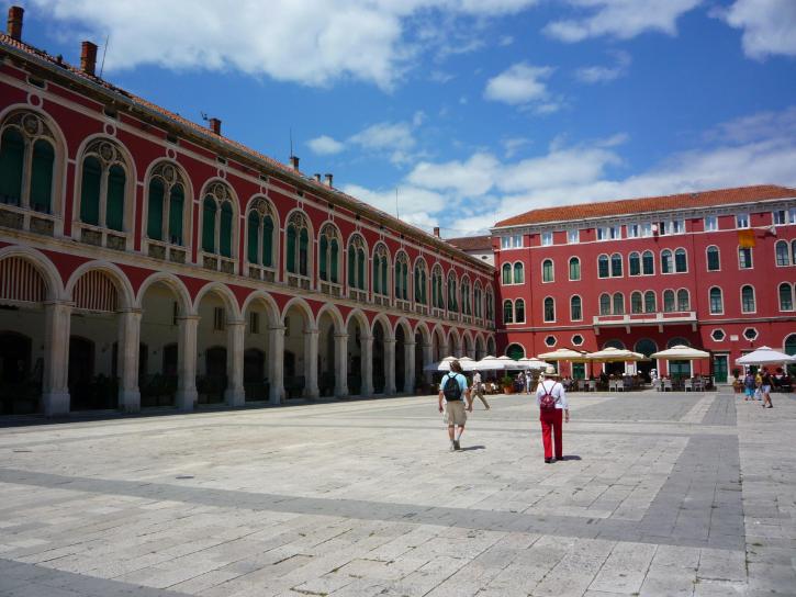 fendu, touriste, ville, Croatie, Balkans