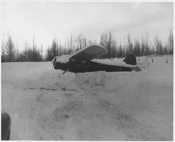 aircraft, snow, vintage, photo