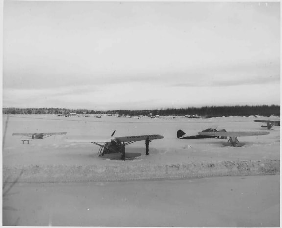 Flugzeuge, Vintage, Foto, Winterzeit