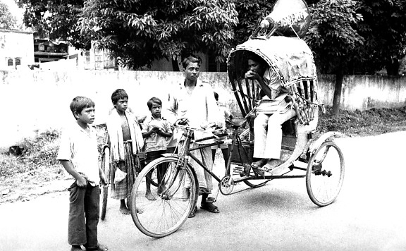 получение, слова, из деревни, общины, езда, рикша