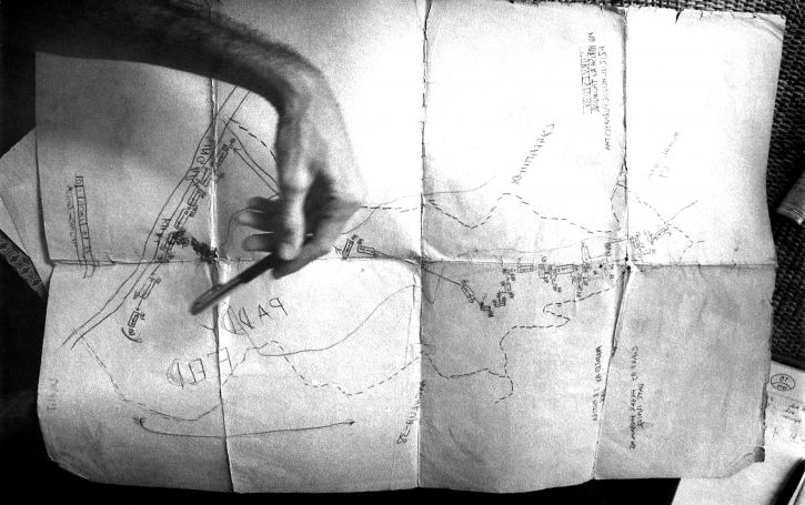 pointing, old, map, vintage, photo