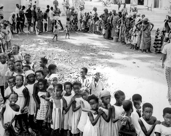 хора, Нигер, запад, Африка, очакване, едра шарка, морбили, ваксинация