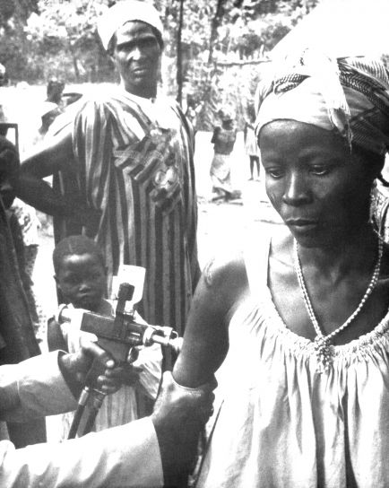 fotografia, togolese, donna, vaccinati