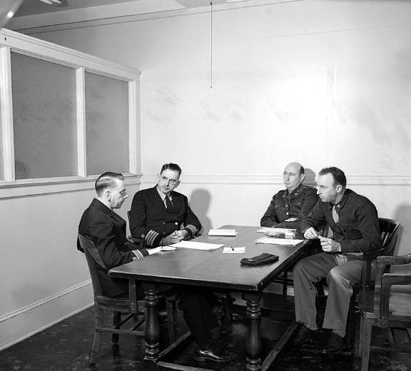 historic, 1945, image, meeting