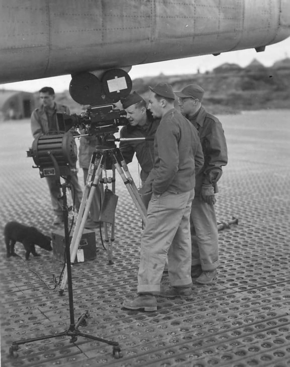 film, crew, shooting, airport, vintage, image
