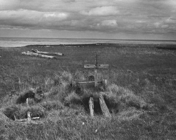 yerli, tarihsel, Alaska, mezarlığı, vintage, fotoğraf