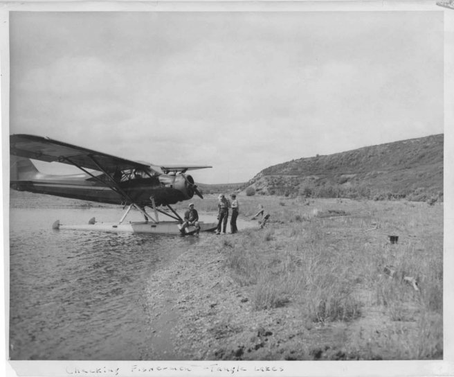 oude vintage, foto, water, vliegtuig, mensen